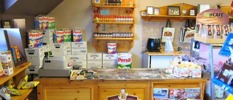 The Brady's Meat & Deli retail store's front counter
